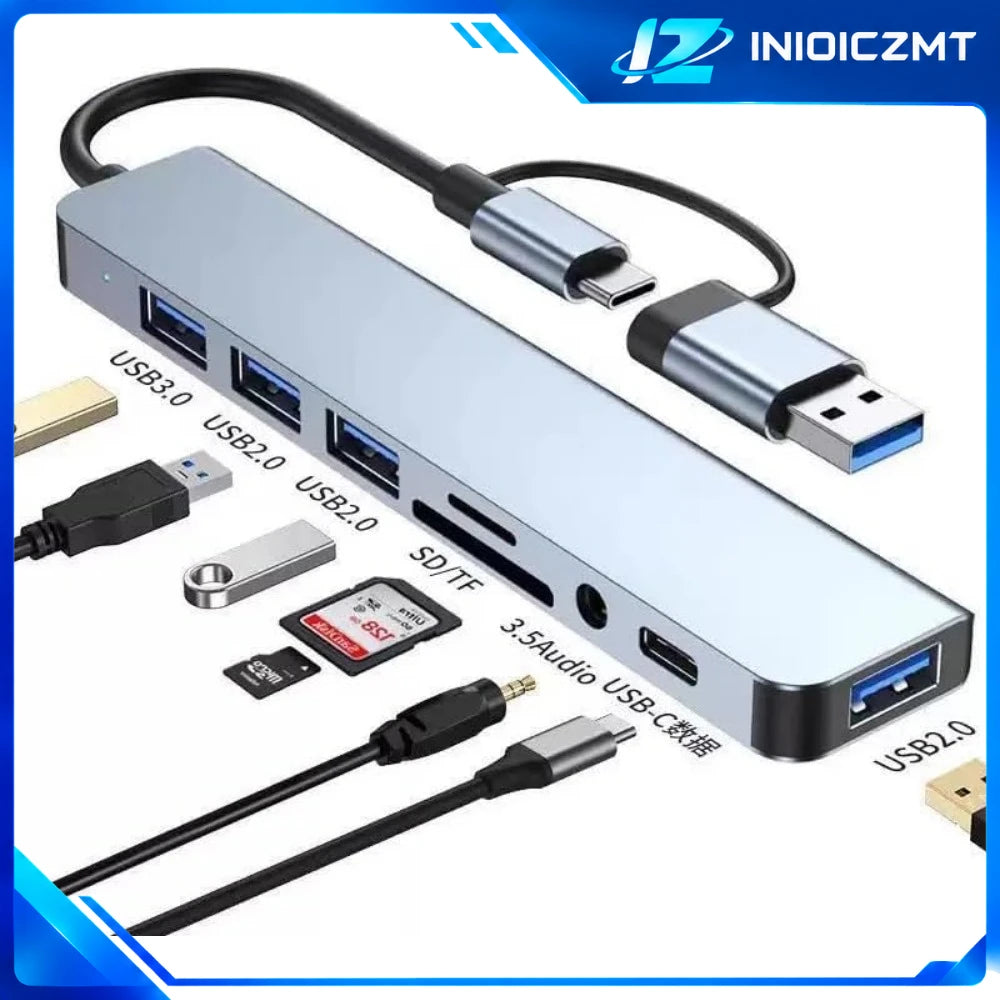 Wieloportowy hub USB z czytnikiem kart - wiele wariantów