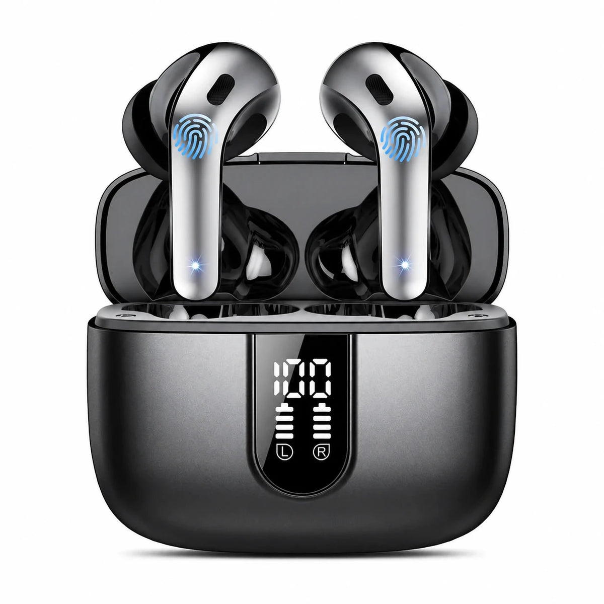 Wireless earbuds and charging case