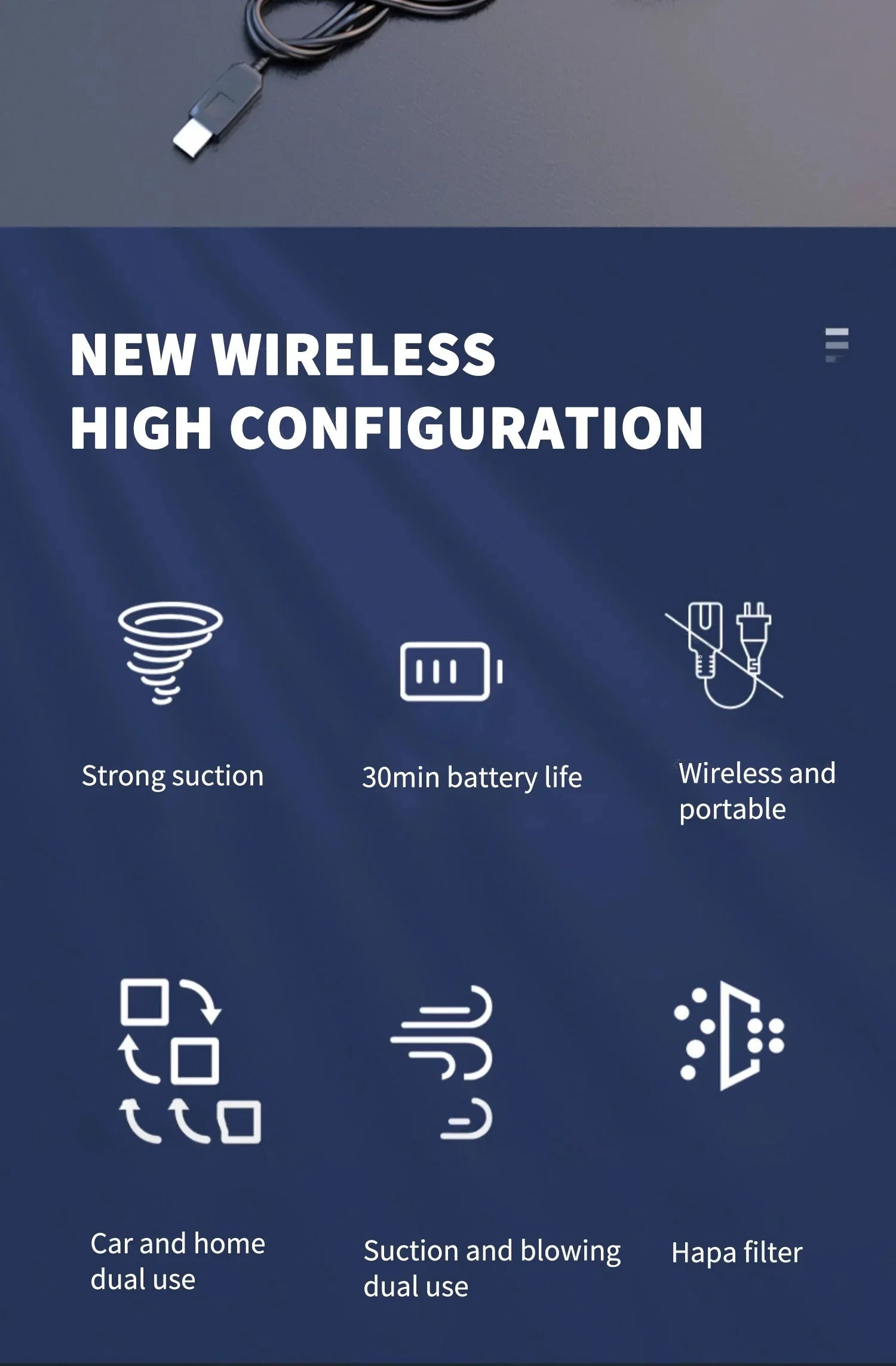 CENRR 98000PA Krachtige Mini Auto Stofzuiger Snoerloos Draadloos Auto Reinigingsapparaat Handheld Draagbare Stofzuiger Luchtpistool