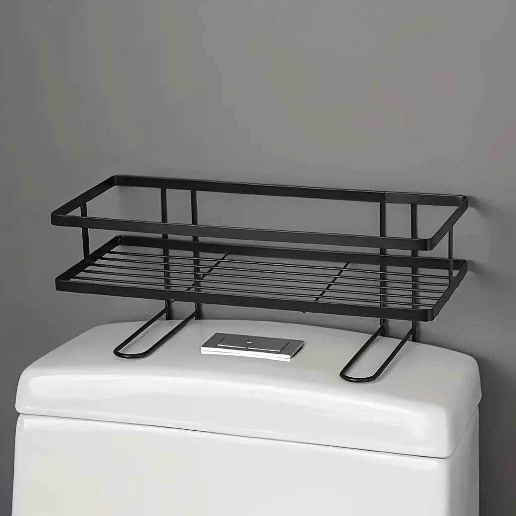 Single-Tier Metal Bathroom Storage Rack
