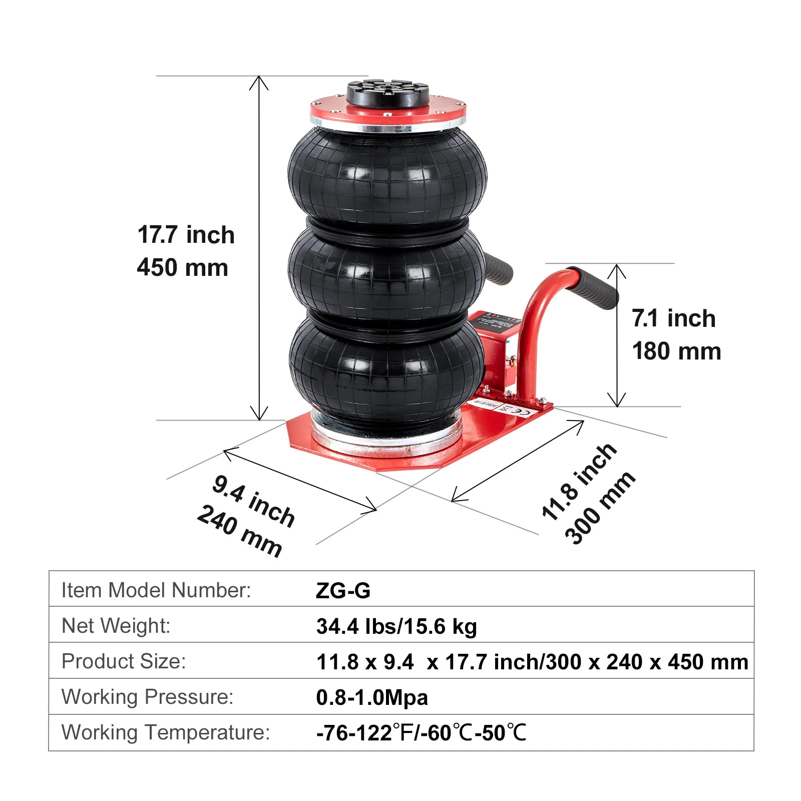 3 Ton Triple Bag Air Jack – Fast 5-Second Pneumatic Car Lift