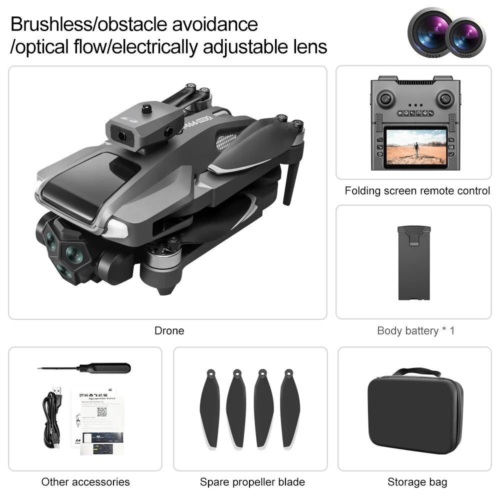 2025 New M66 Drone HD Folding Remote Control With Camera And Screen 5G FPV Camera Quadcopter Brushless Motor RC Quadcopter