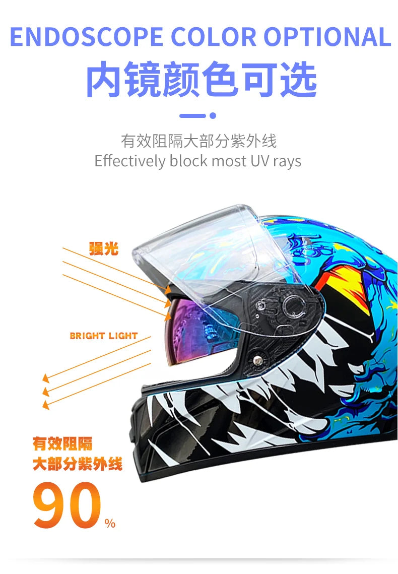 Full Face Racing Helmets Winter Warm Double Visor Motorcycle Helmet Motorbike Sports helmet