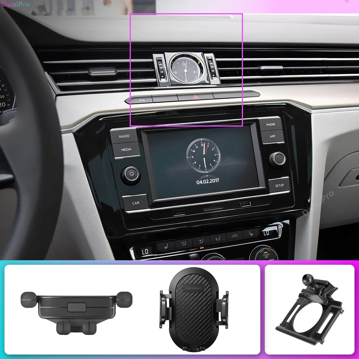 LHD RHD for VW Passat B8 2017 2018 2019 2020 2021 2022 2023 Car Phone Holder, Vehicle-Specific Replaceable Dashboard Phone Base