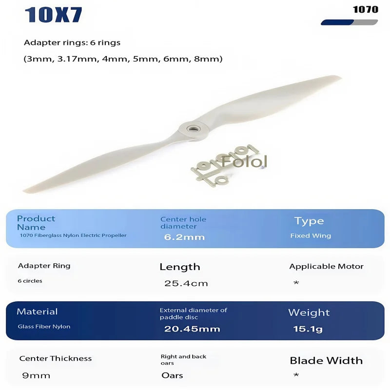 Nylon Propellers for Compatible Fixed-Wing RC Models
