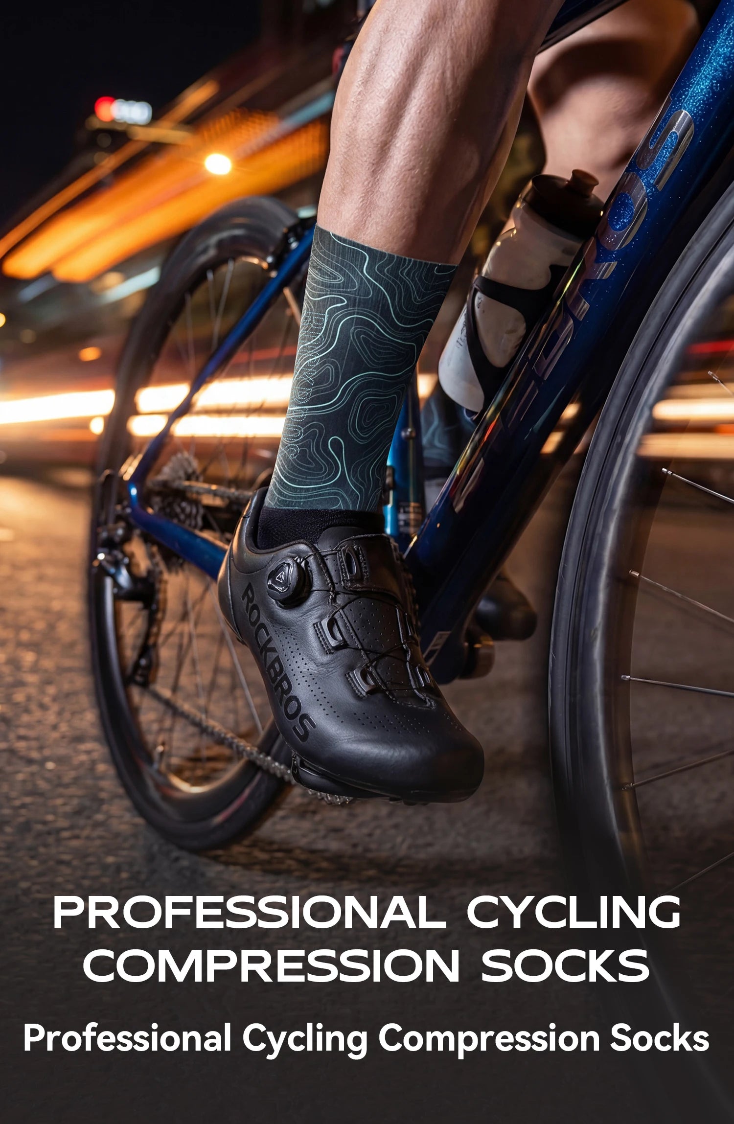Compression Cycling Socks Knee-High Non-Slip Sports Performance Socks