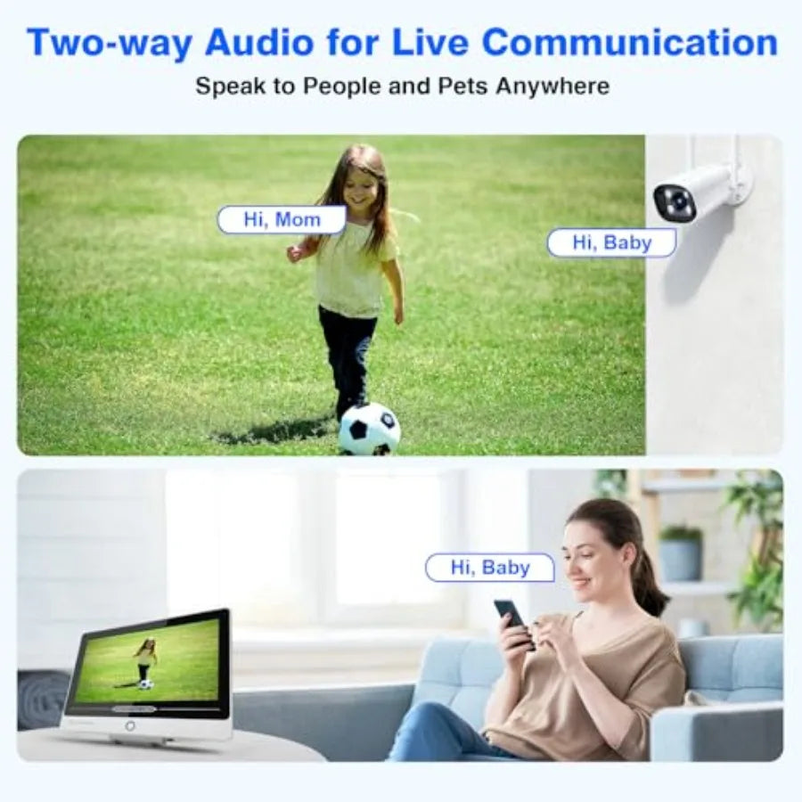 5MP Wireless Security Camera System with Human Detection