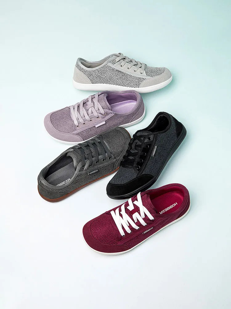 HOBIBEAR Barefoot Shoes Mens Womens | Zero Drop | Wide Toe | Minimalist Cowhide Leather Lace Up Fashion Sneakers