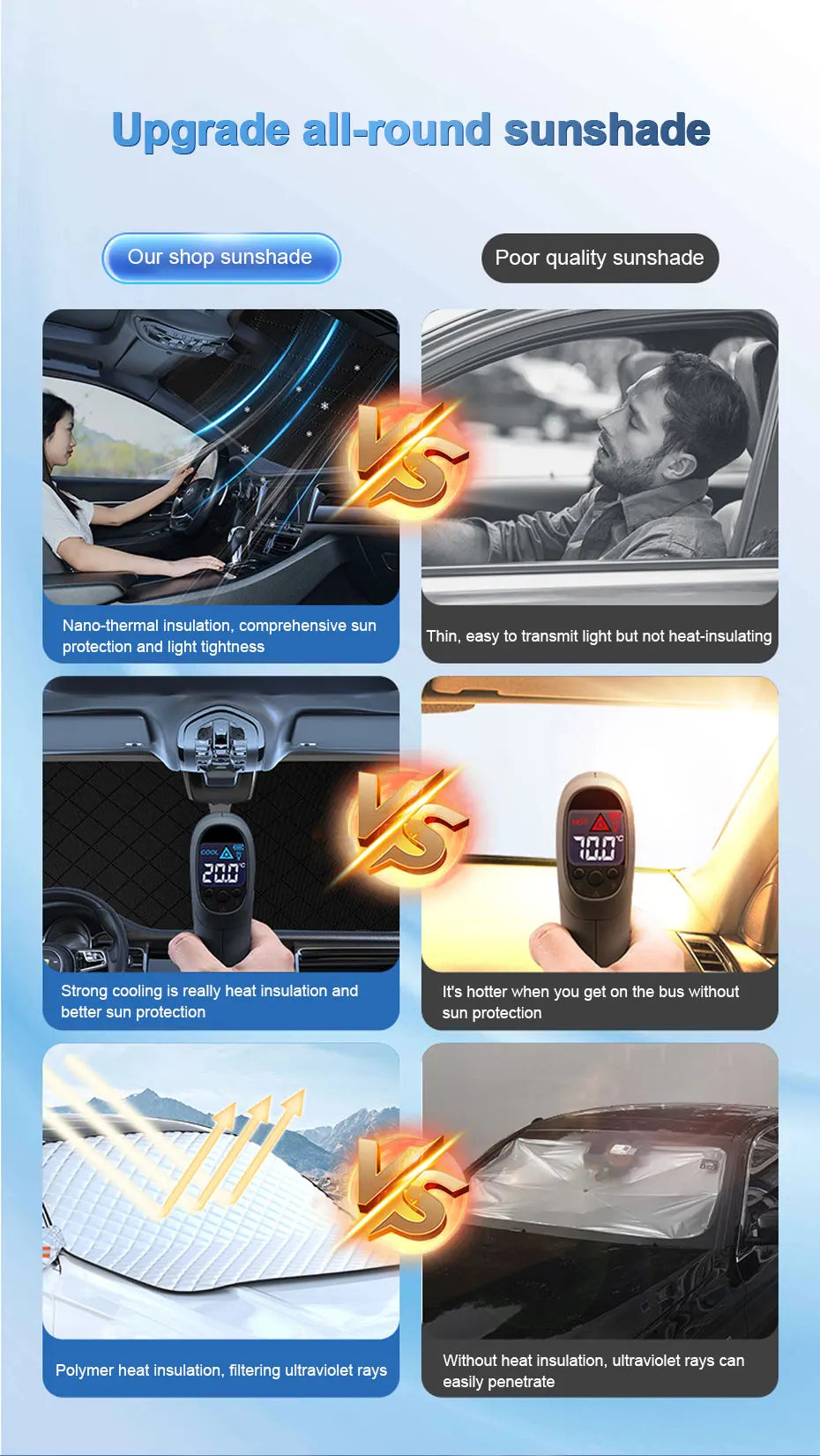 SEAMETAL Car Windshield Snow Cover Winter Waterproof Windscreen Snow Shield Sun Shade Protection Cover Universal for Suv/Sedan
