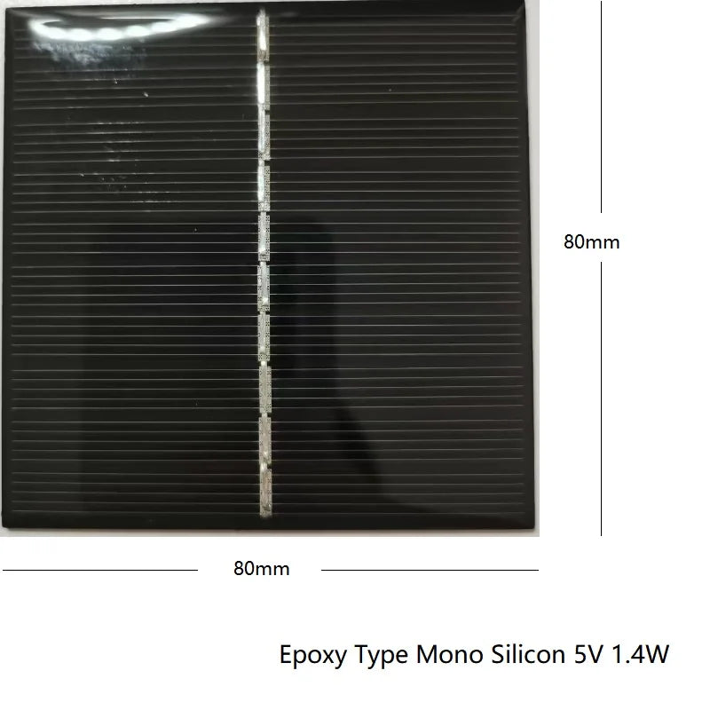 ALLMEJORES Small Size Epoxy 5V Solar Panel 0.9W 80mm X 80mm Polycrystalline Solar Cell Module DIY Sun Power Charger LED Light