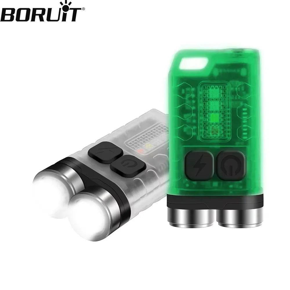BORUiT V3 UV LED nabíjateľná vrecková baterka na kľúče EDC