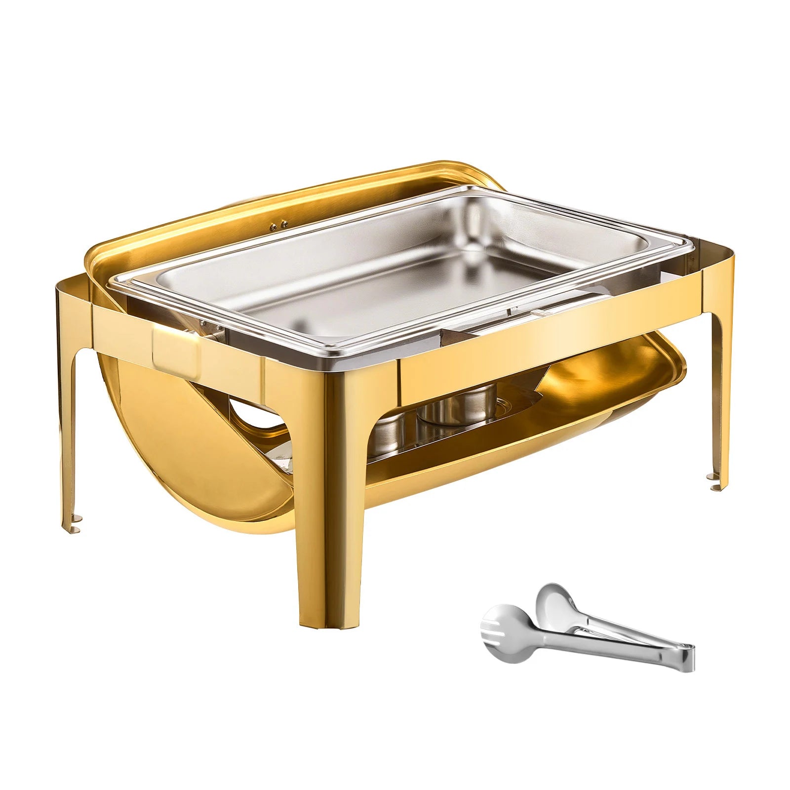9Qt Roll Top Chafing Dish Set Stainless Steel Buffet Server