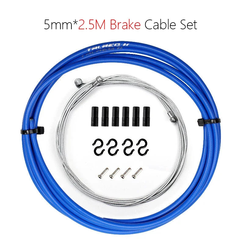 2m/2.5m Bike Brake & Shift Cable Kit 4mm/5mm Mountain Road Bike Derailleur Cable Set with Housing, Comprehensive Repair Solution