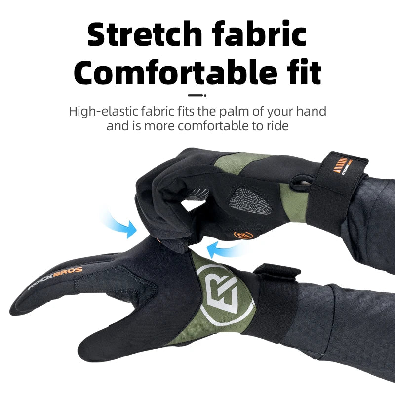 Full Finger Cycling Gloves Touchscreen Windproof Spring Autumn