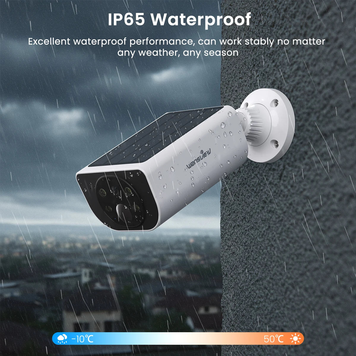 2K Outdoor-Wireless-Sicherheitskamera mit Solarenergie