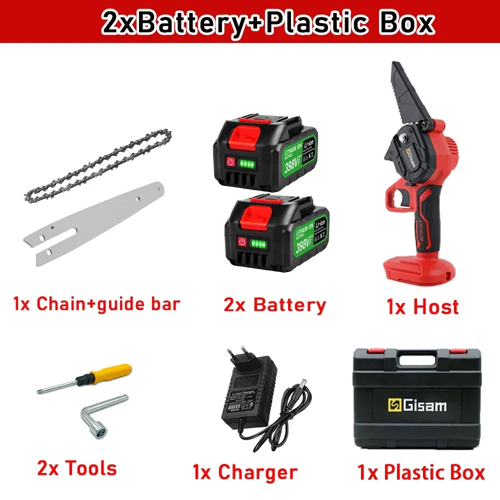 6 Inch Cordless Electric Chainsaw for Fast Wood Cutting