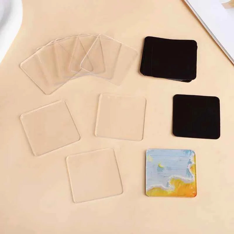 Blank Square Acrylic Fridge Magnets 5x5cm DIY Magnet Making Kit