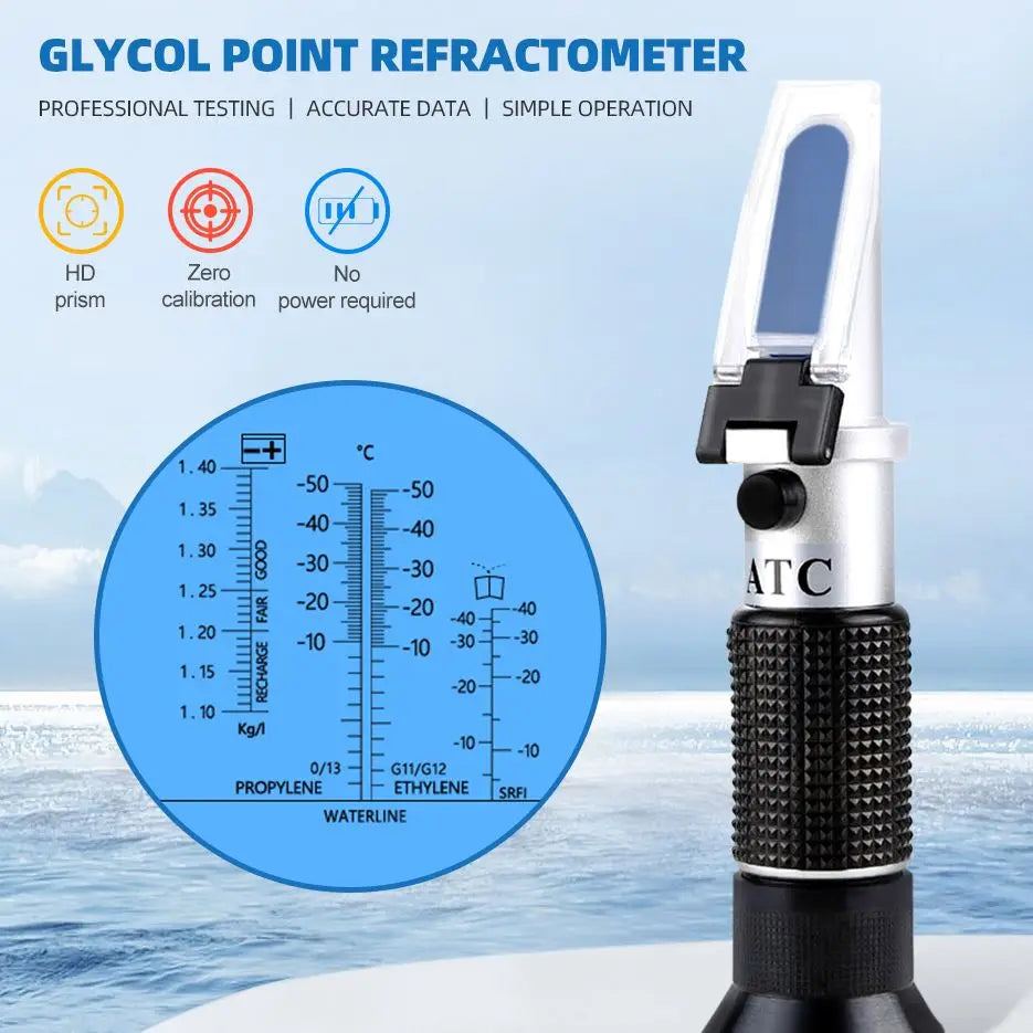 مقياس الانكسار لماء التبريد وأي سائل بطارية السيارات