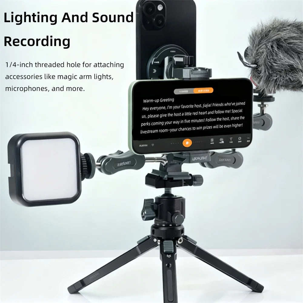 Dual-Phone Teleprompter and Camera Support