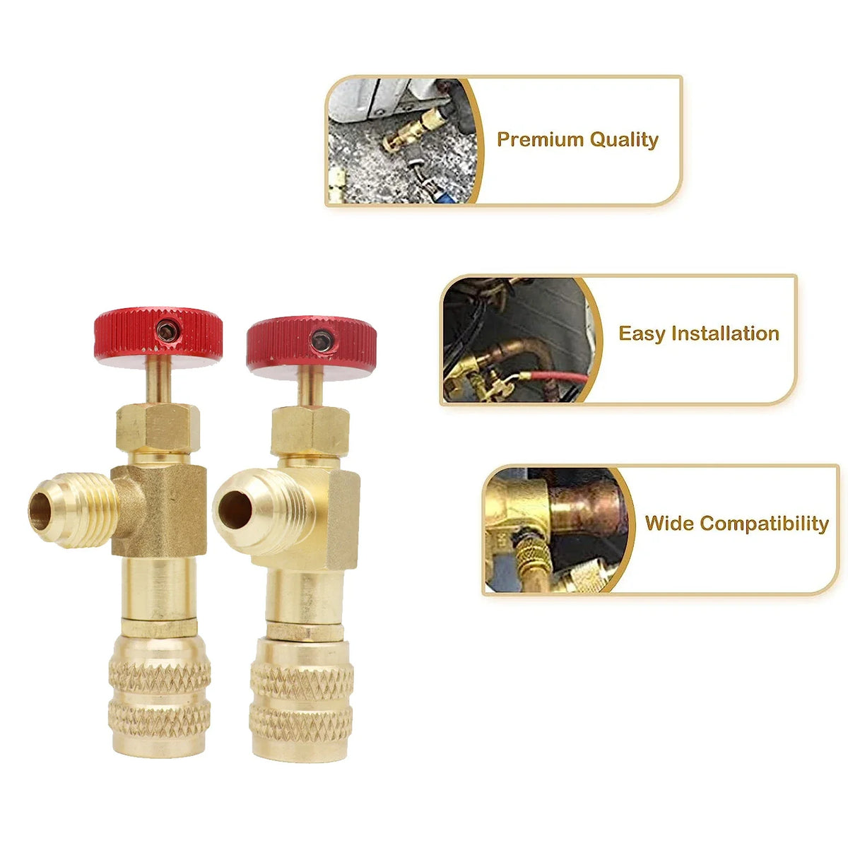 Valve de sécurité liquide R410A R22 Frigorifique Connecteur de sécurité 1/4 "Adaptateur de sécurité Réparation de climatisation et fluide liquide