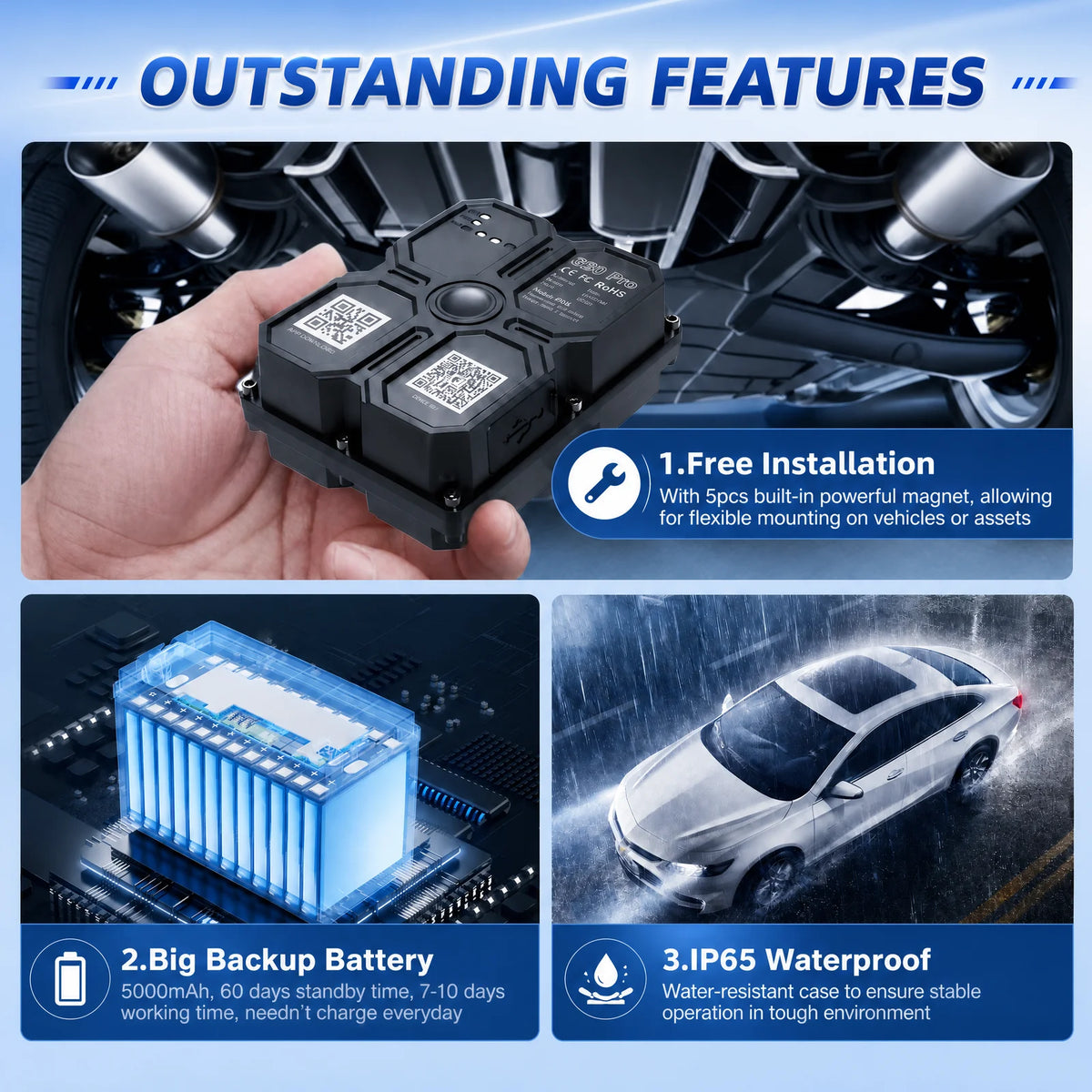 4G GPS tragac magnet trajno 7500mAh GPS tragac 4G GPS lokator vodootporan vozilo duga vijek baterije Realno vrijeme pozicije
