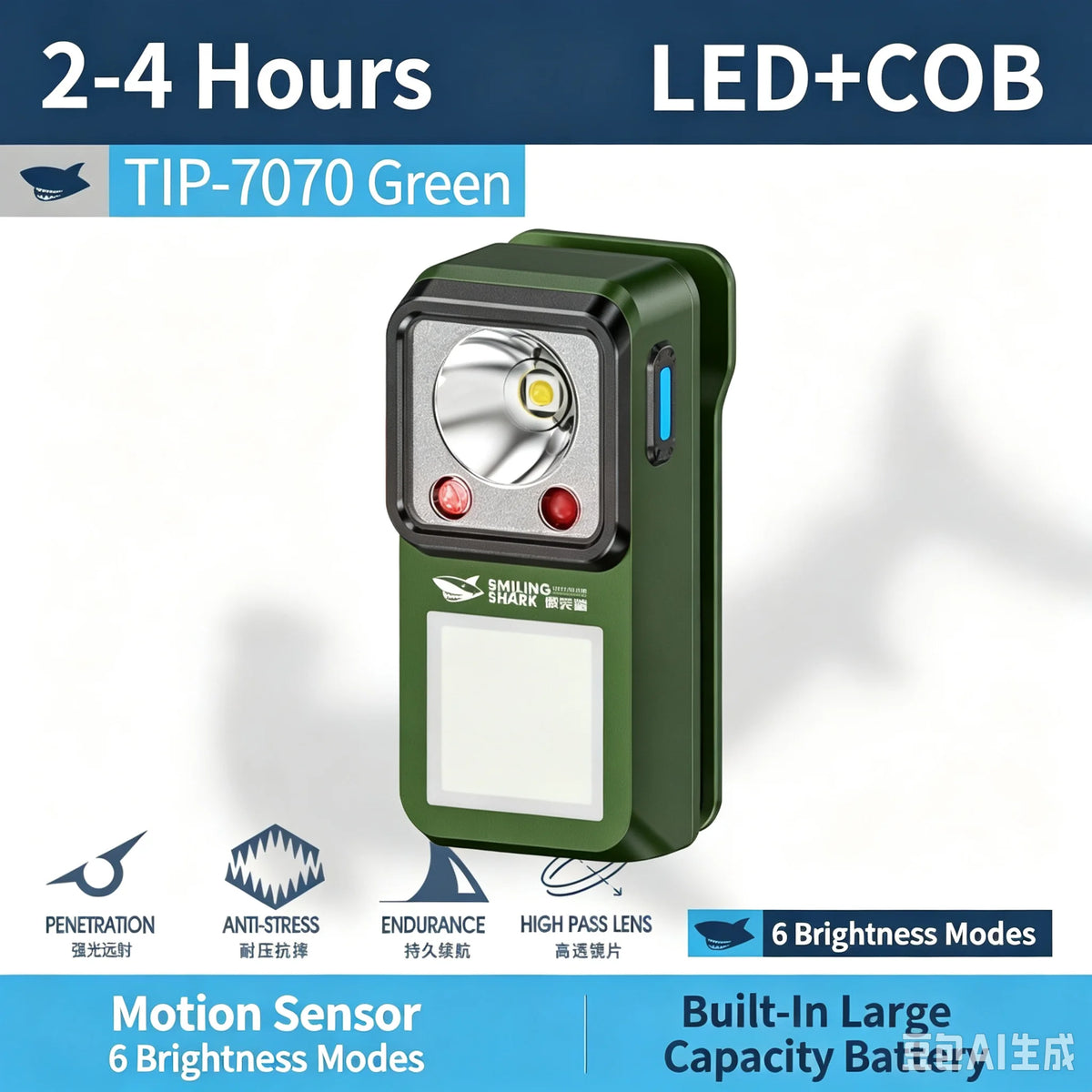 TIP-7070 Rechargeable Clip-On LED and COB Work Light