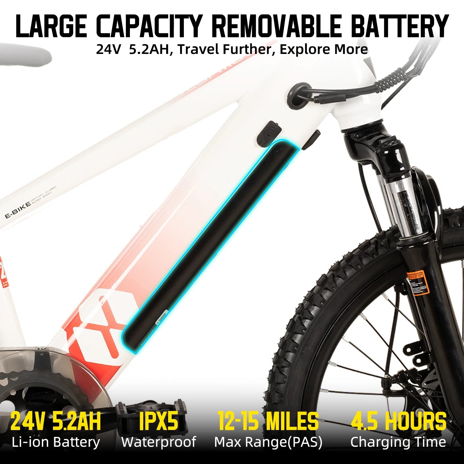 Kids Electric Bike 250W 15MPH 20" E-Bike for Ages 7+