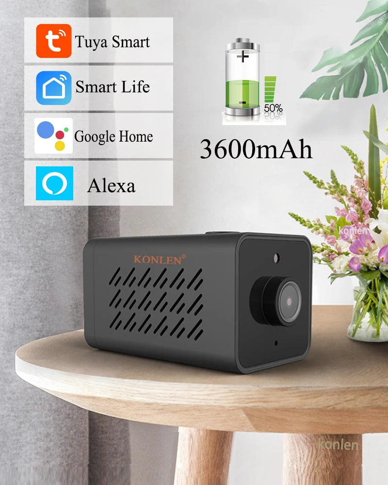 Mini WiFi-batteri IP-kamera 1080P bevægelsesdetektering indendørs sikkerhedskamera