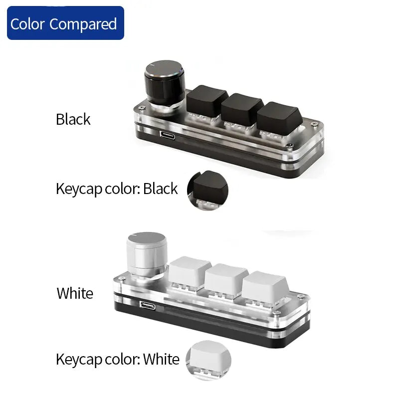 Three-Key Programmable Macro Pad with Knob