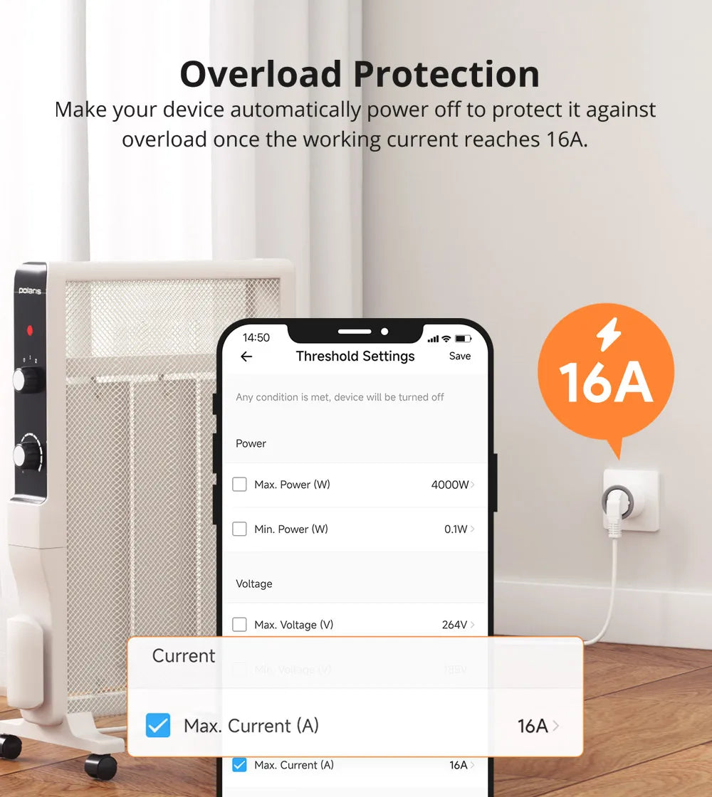 S60 TPF EU Wi-Fi Smart Plug with Energy Monitoring