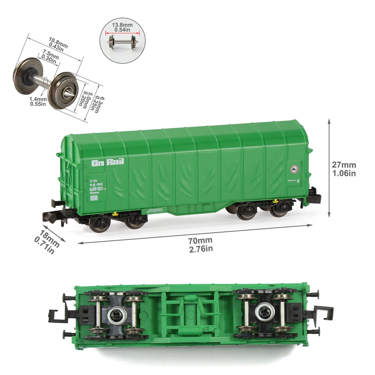 N-típusú fedett tekercs wagon C15062, 1:160