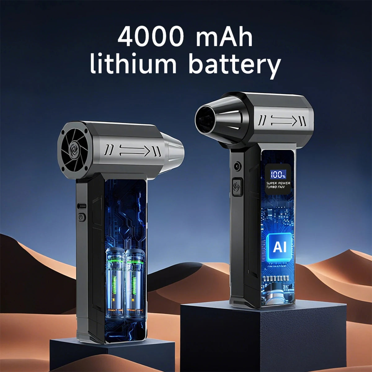 【2025 New】Wireless Jet Fan Brushless Motor Turbo Air Blower For Car Cleaning With LED Light Digital Display Portable Outdoor Use