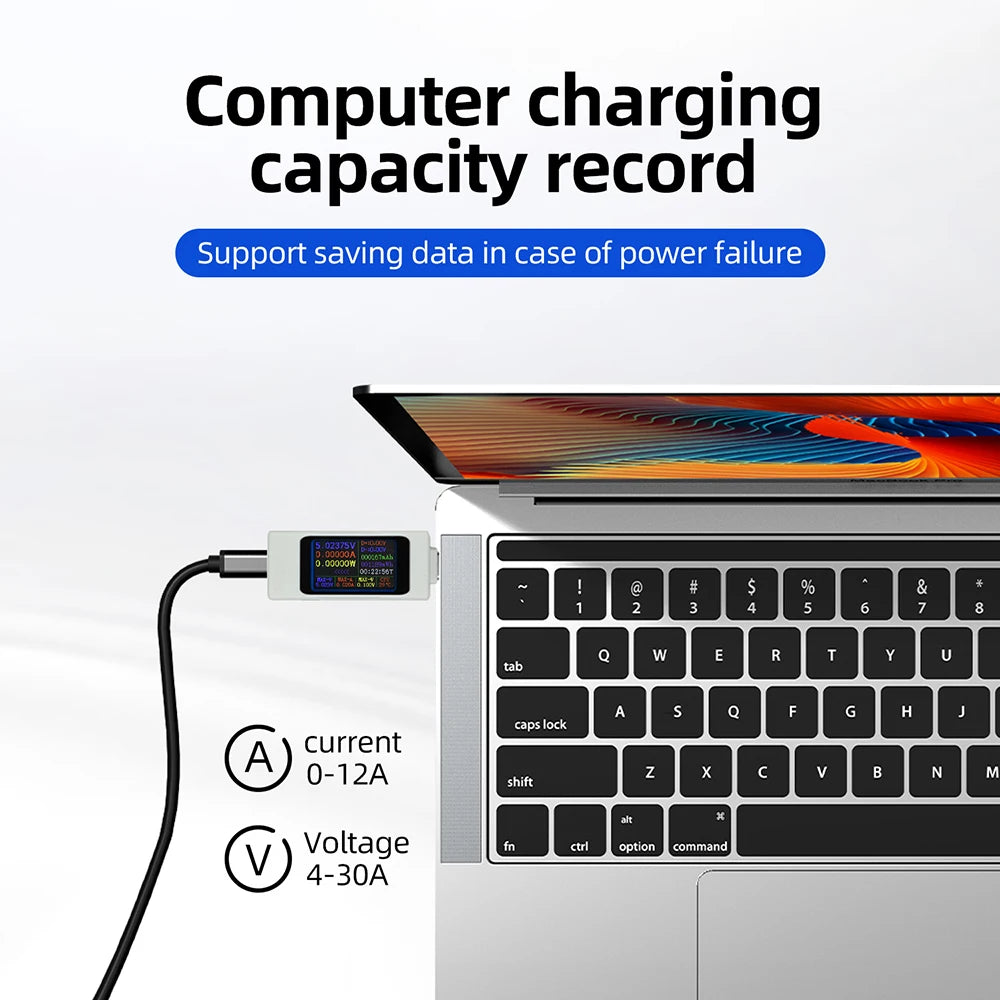 مقياس طاقة USB-C بشاشة TFT دوارة
