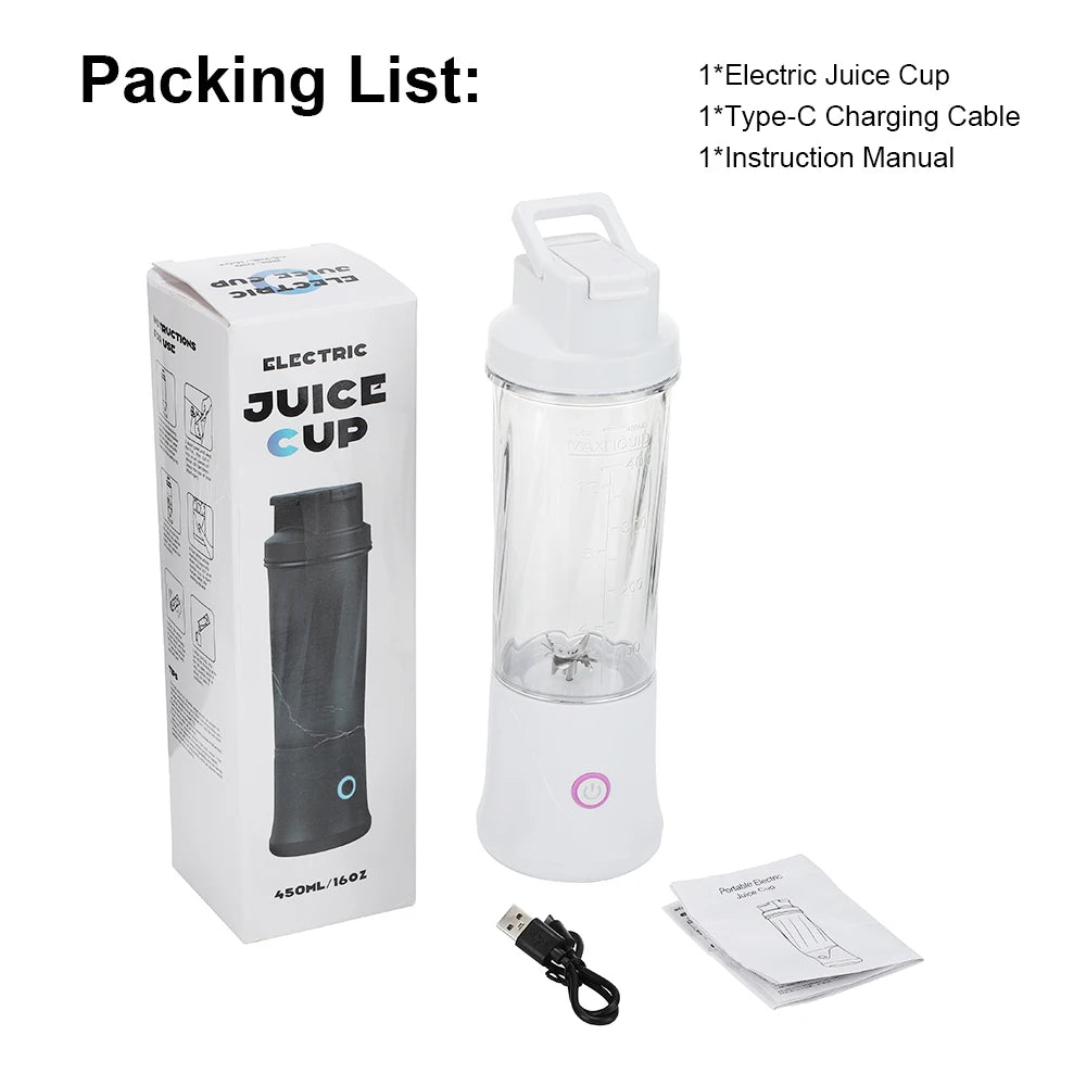 USB-C Rechargeable Portable Blender Cup, 450 ml
