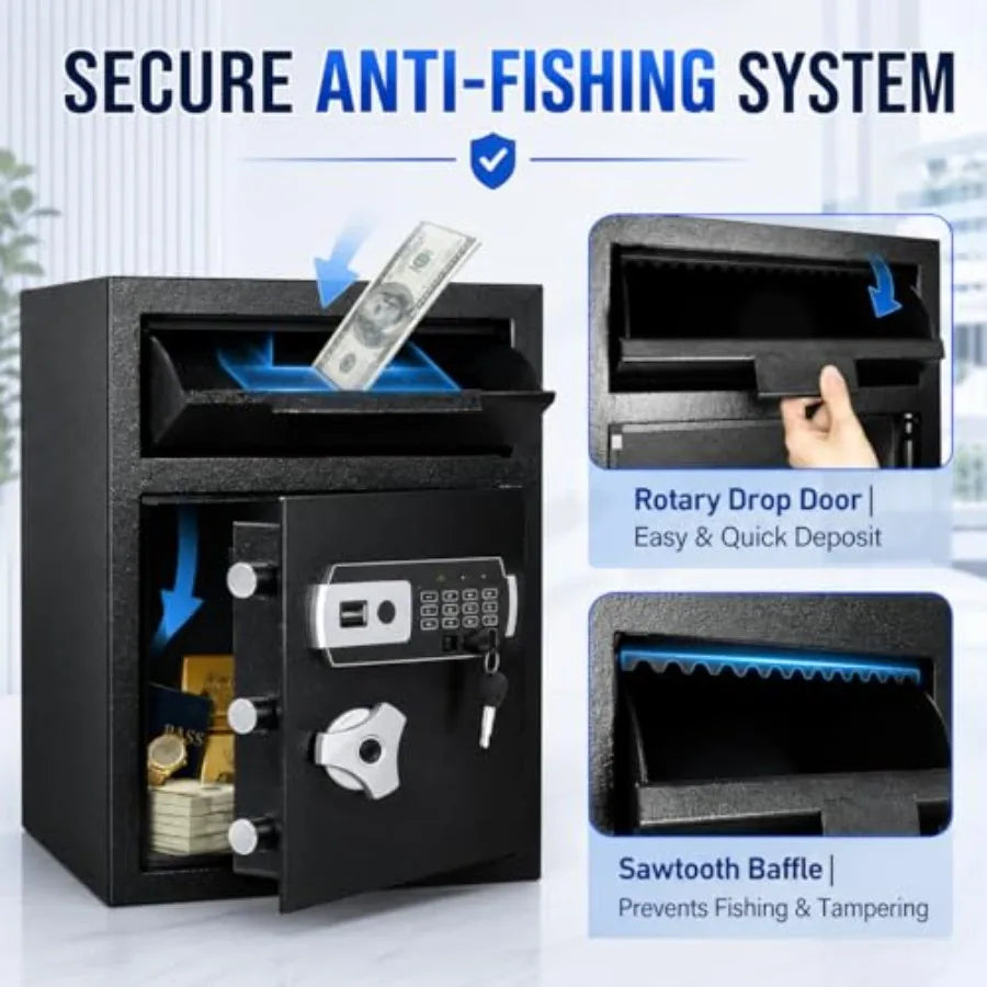 Digital Safe Box for Documents with Fireproof Waterproof Bag