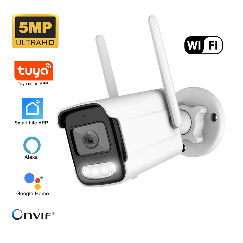 5MP venkovní bezpečnostní kamera WiFi s AI detekcí lidí a nočním viděním