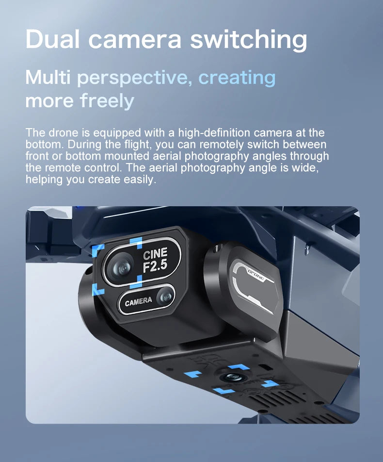 8K Çift Kameralı ve Ekranlı Uzaktan Kumandalı GT8 Drone