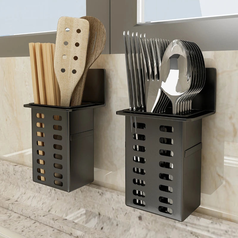 Wall-Mounted Draining Storage Holder for Toiletries