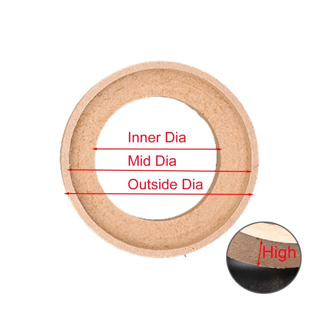 Wooden Car Speaker Spacer Rings, Pair