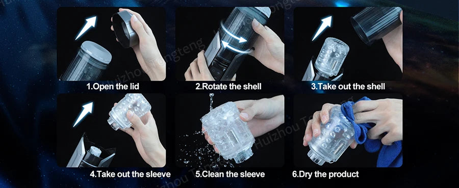 İtme ve Emme Modlarına Sahip Otomatik Erkek Mastürbatör Penis Pompası