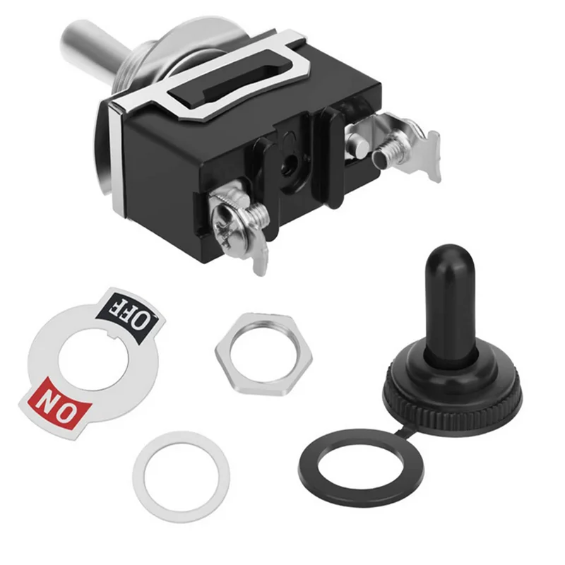 Two SPST On-Off Toggle Switches with Covers