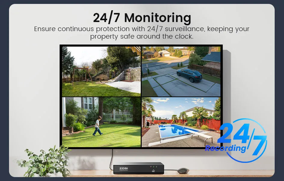 ZOSI 8MP PoE Security Camera System with AI Detection