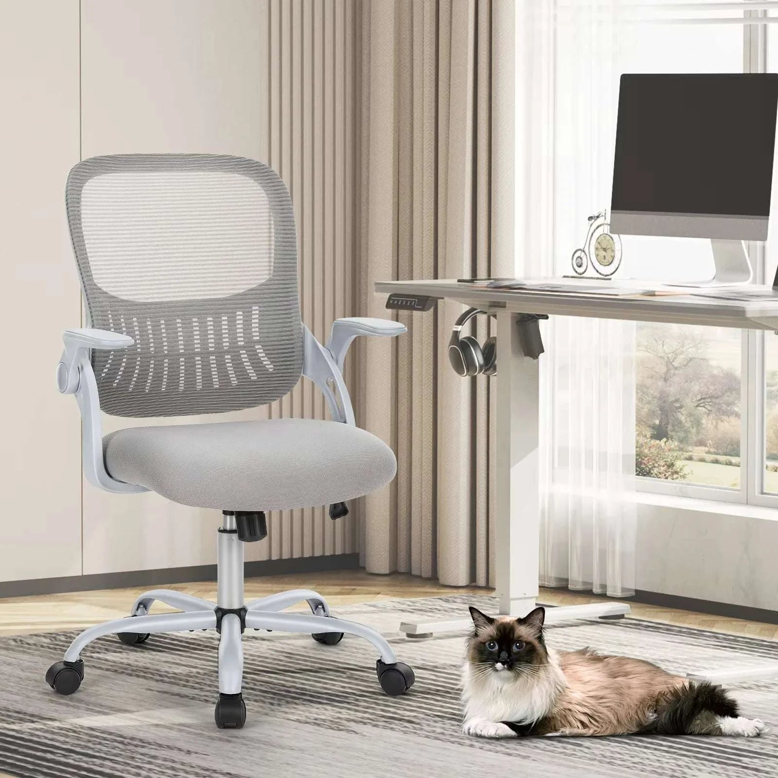Ergonoomiline võrgust kontoritool nimmetoe ja reguleeritava kõrgusega