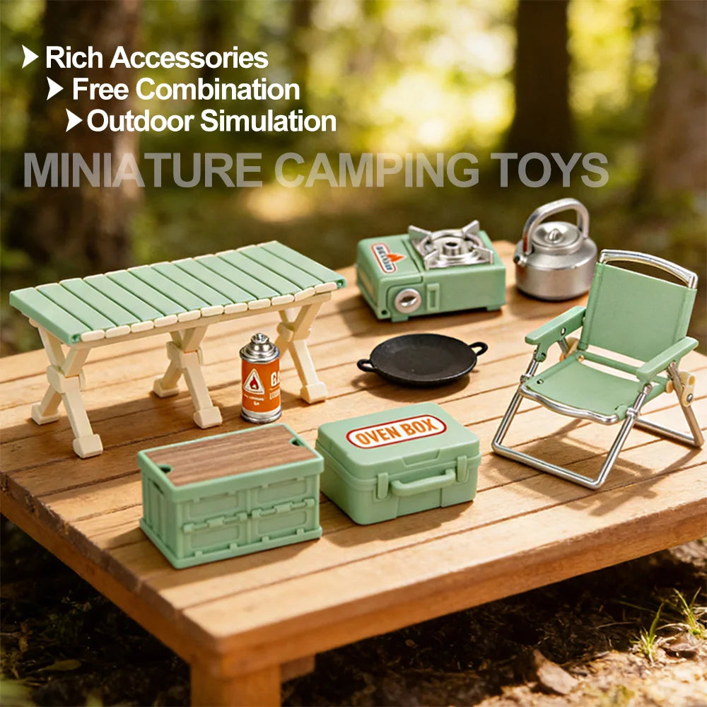 Ensemble accessoire de scène miniature pour camping et pique-nique