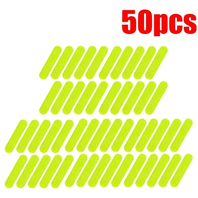 10-100Pcs Motorcycle Helmet Warning Reflective Stickers Night Safety Driving Decorative Strips Sticker Bicycle Moto Car Decals