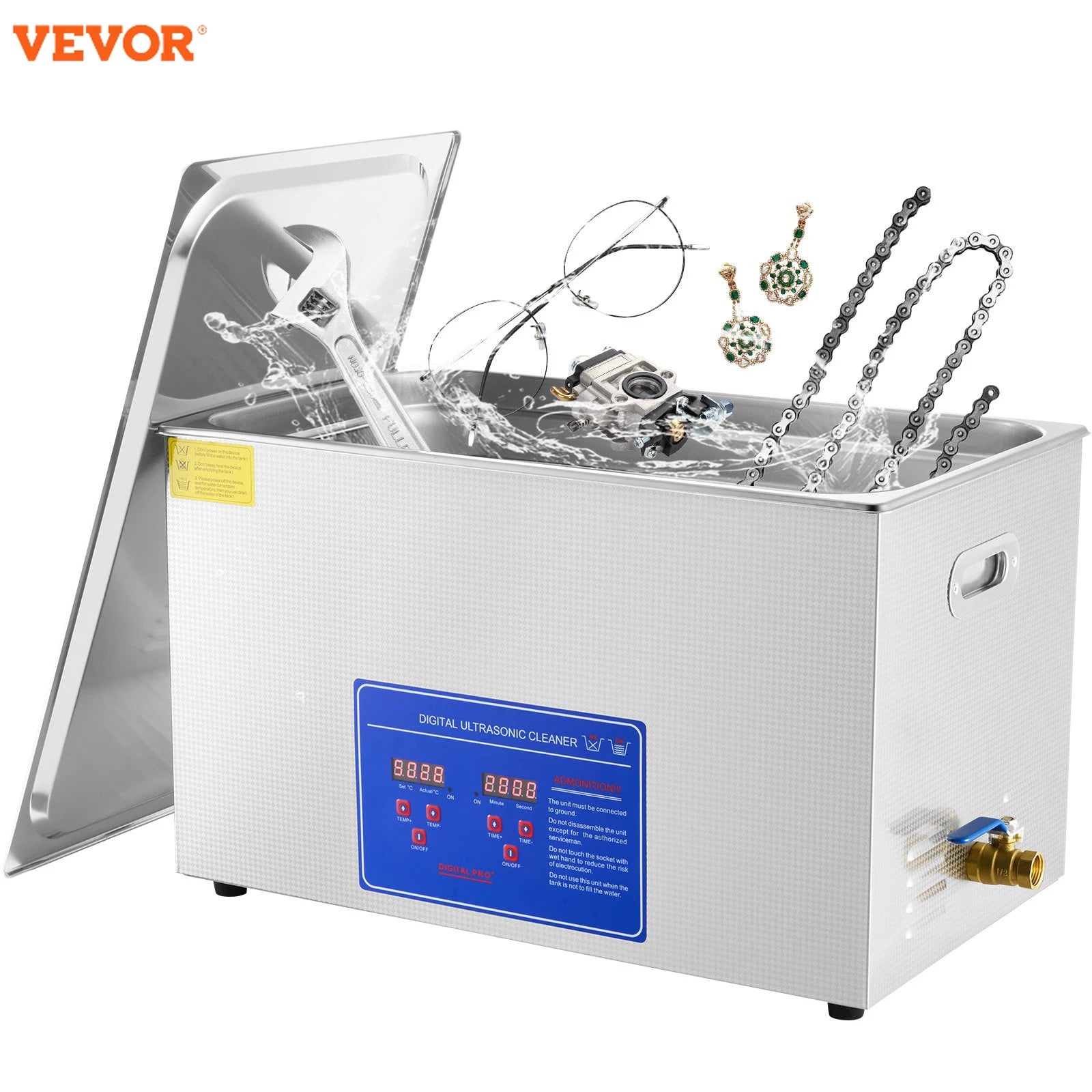 30L Ultrasonic Cleaner with Heater & Timer for Deep Precision Cleaning