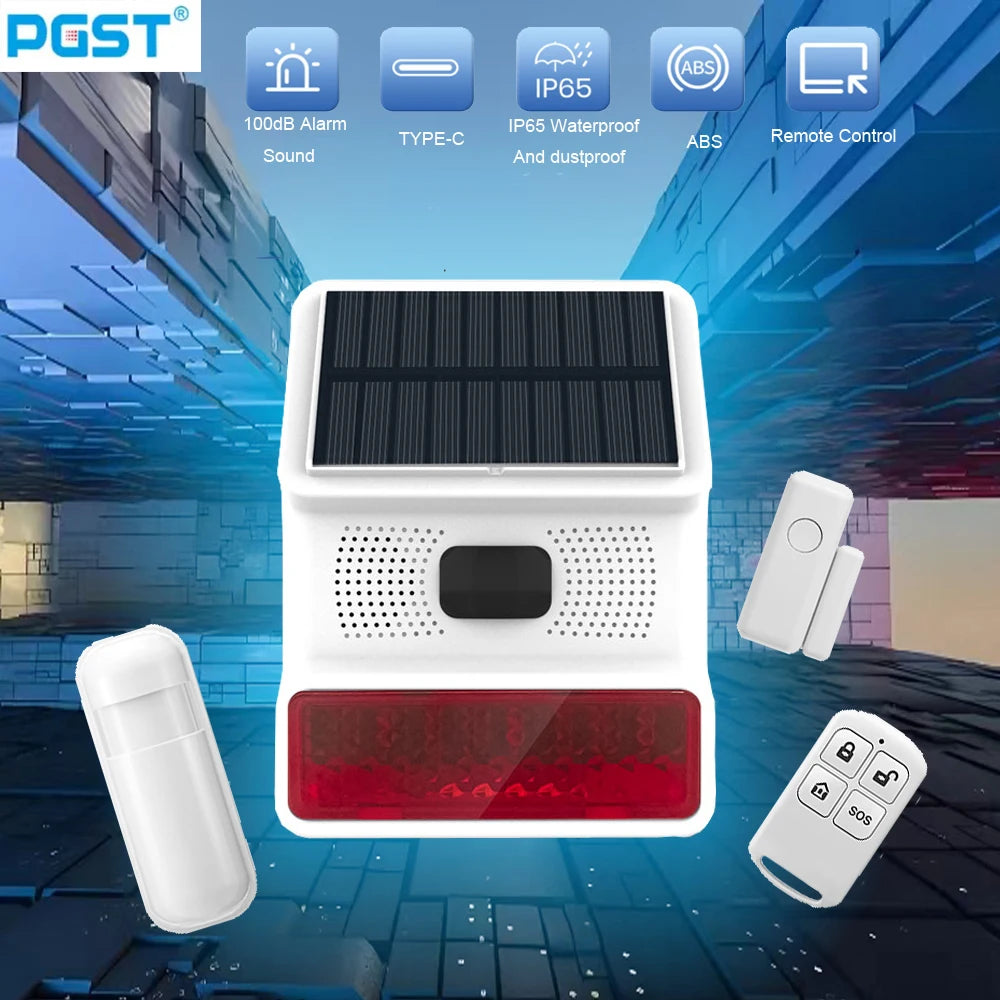 433MHz Wireless Solar Outdoor Alarm Siren
