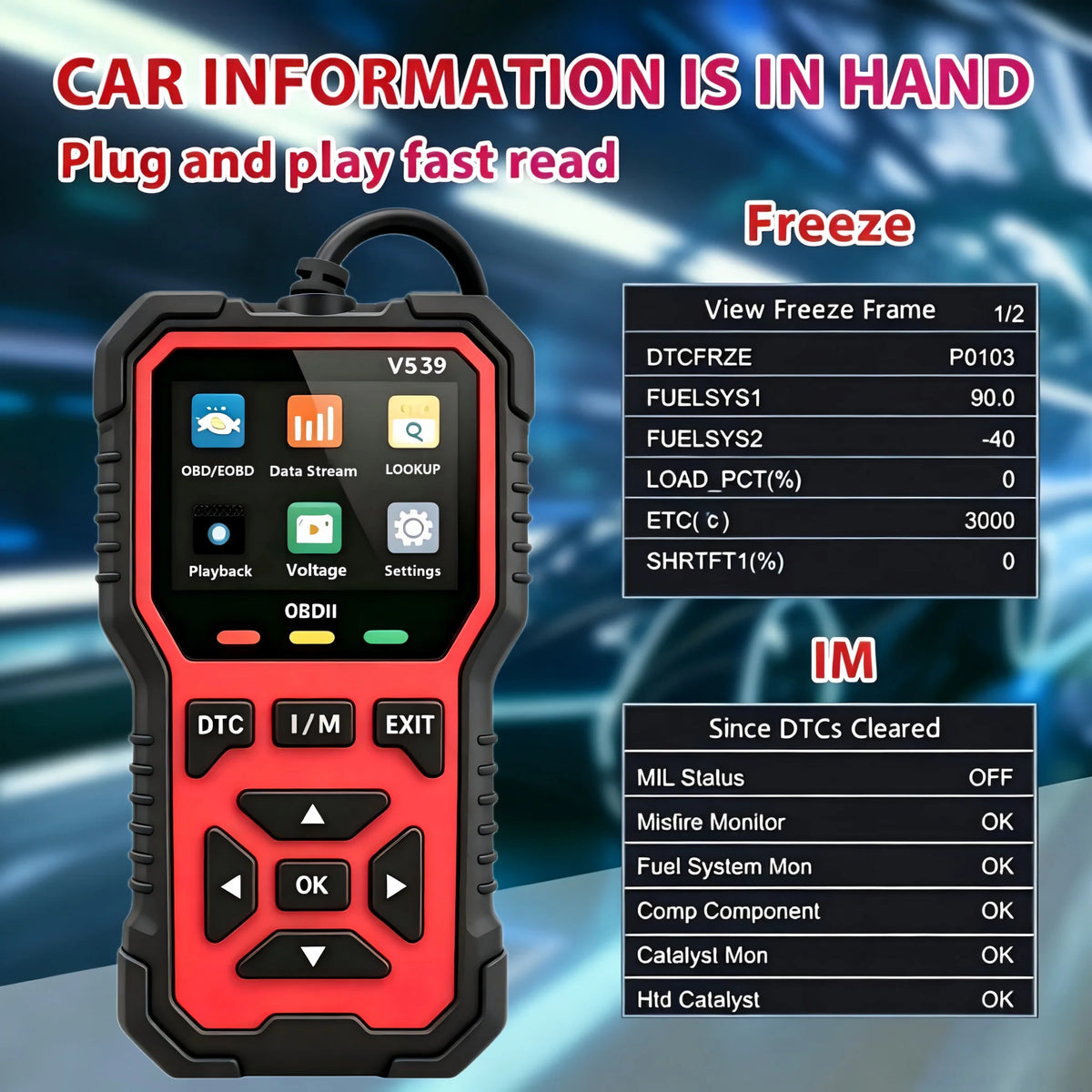 V539 Wired OBD-II Diagnostic Scanner