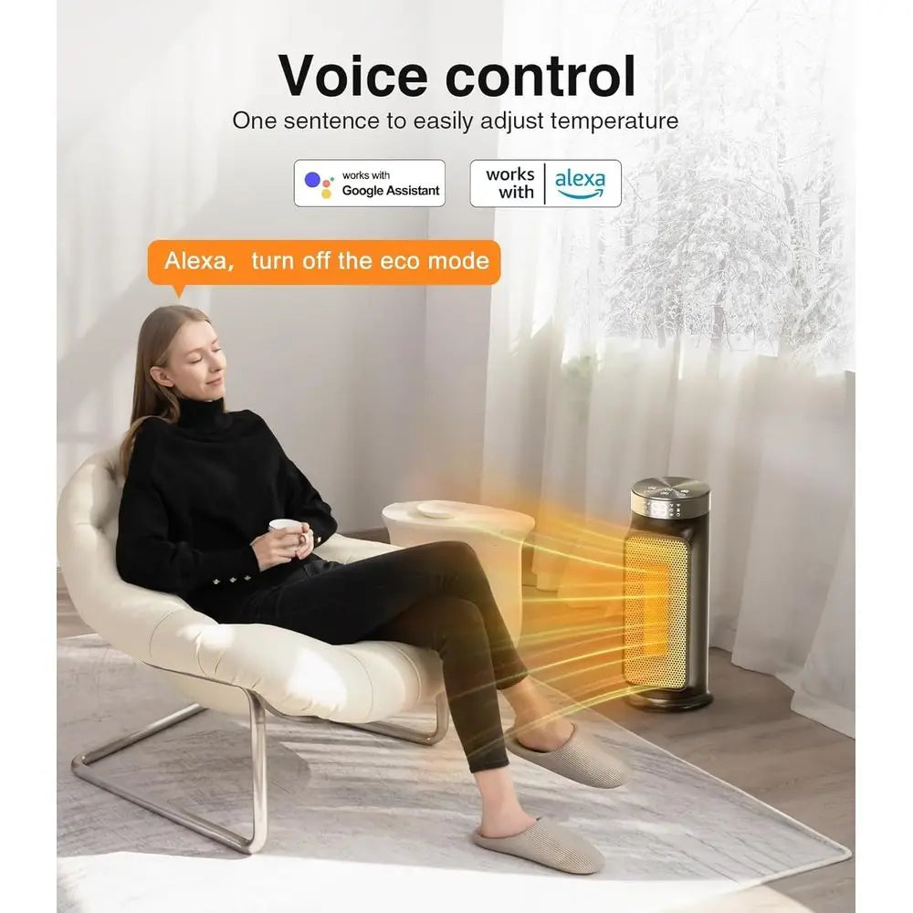 1500W Smart Space Heater with WiFi, App Control & 24H Timer