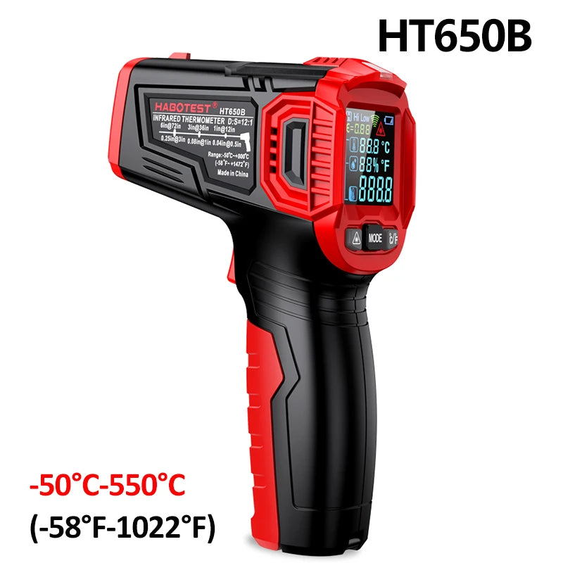 مقياس حرارة بالأشعة تحت الحمراء لقياس حرارة الأسطح - HT650A أو HT650B